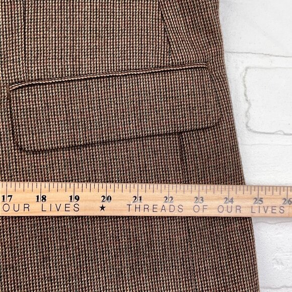 Chaps Blazer Men 46R Brown Red Houndstooth Lambswool Classic Career Jacket - Picture 11 of 15